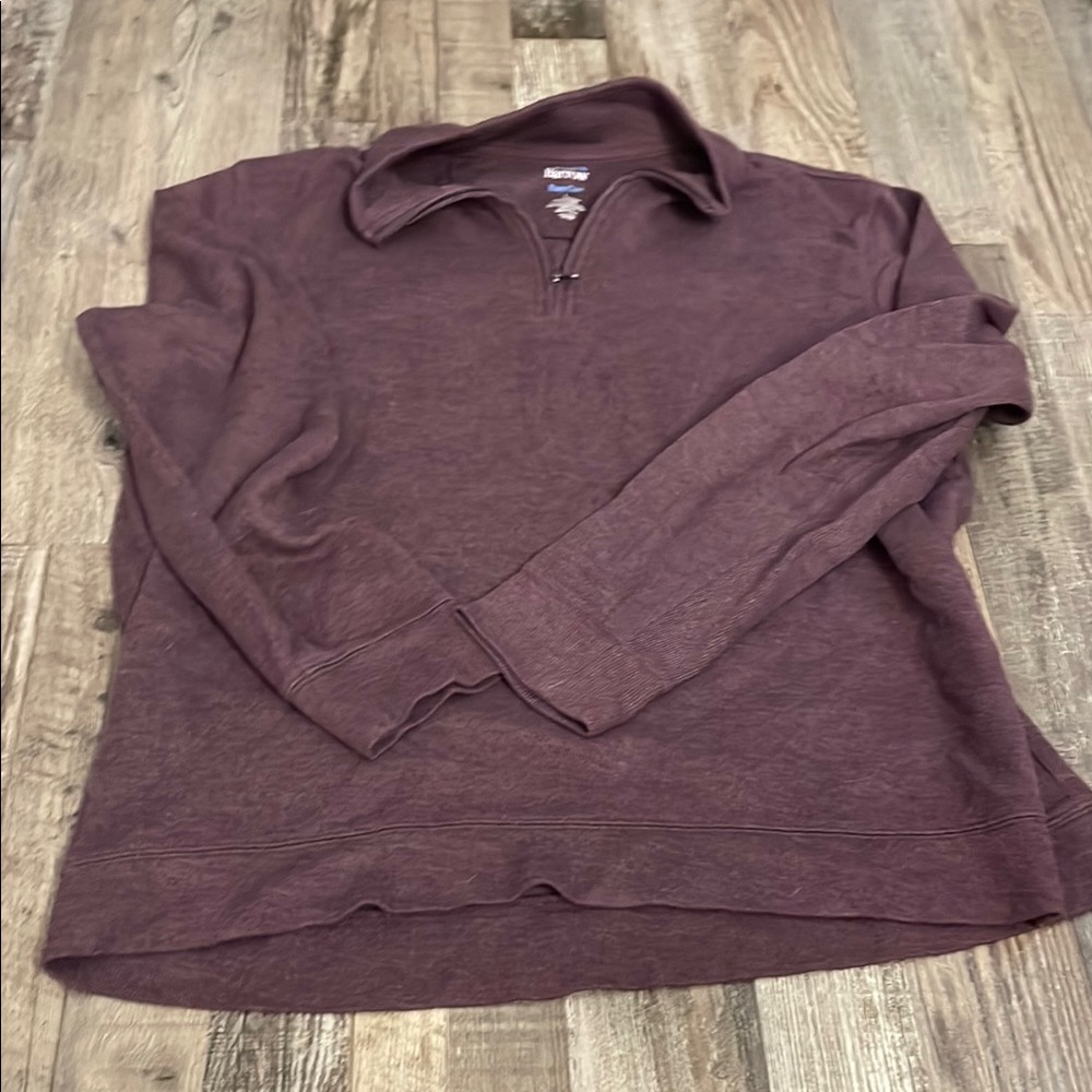 Purple Zip Up Sweater with Stand-Up Collar
